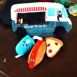 Kids Plush Stuffed Food Car Set SQUEAKY Toys